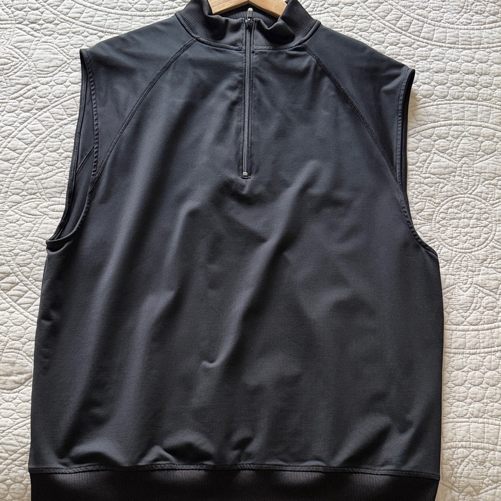 FOOTJOY Black Quarter-Zip Men's Sleeveless Vest | Size Large
